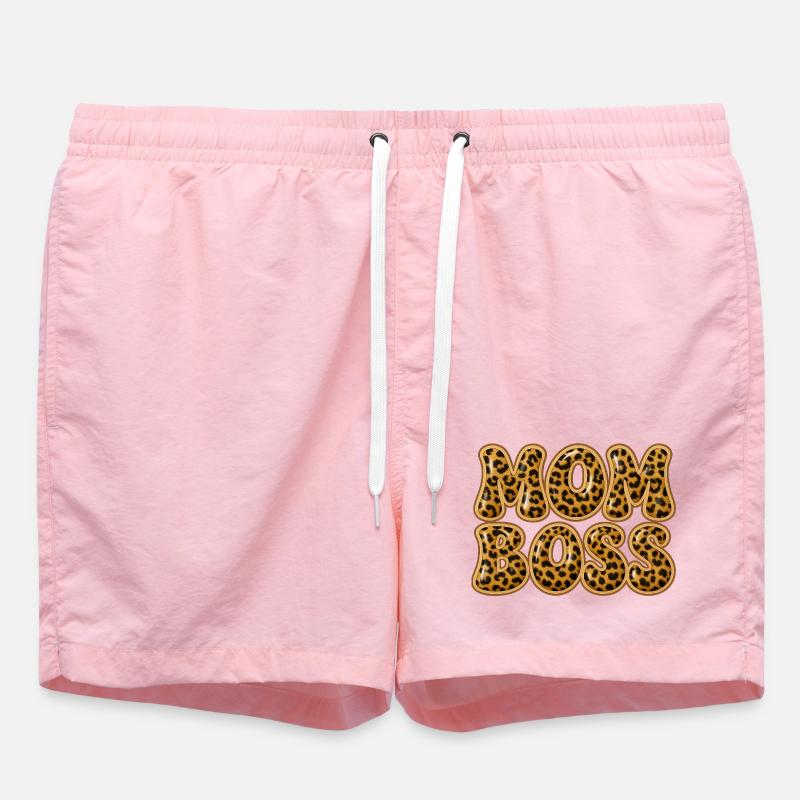 design maman Y2K avec imprimé léopard - Short de bain - rose