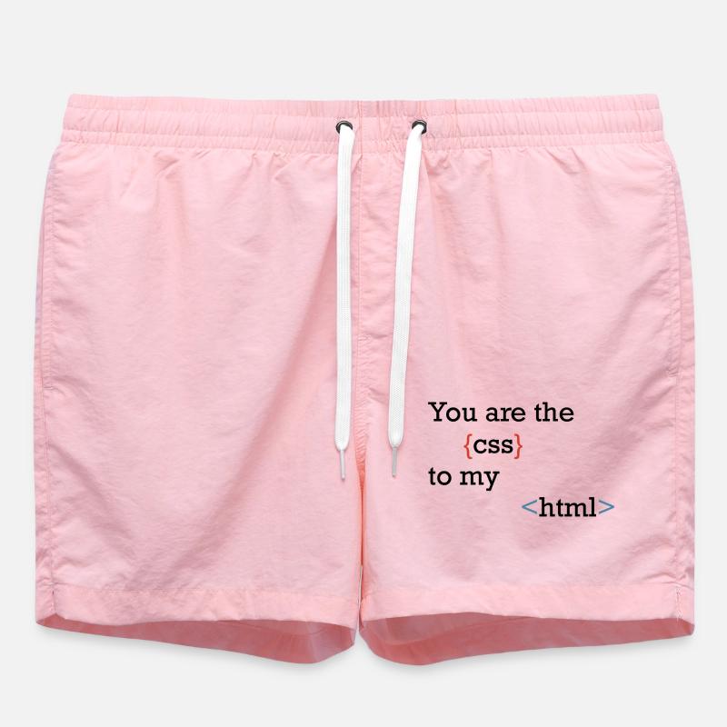 CodeSymbolism Curly and Angle - Swim Trunks - pink