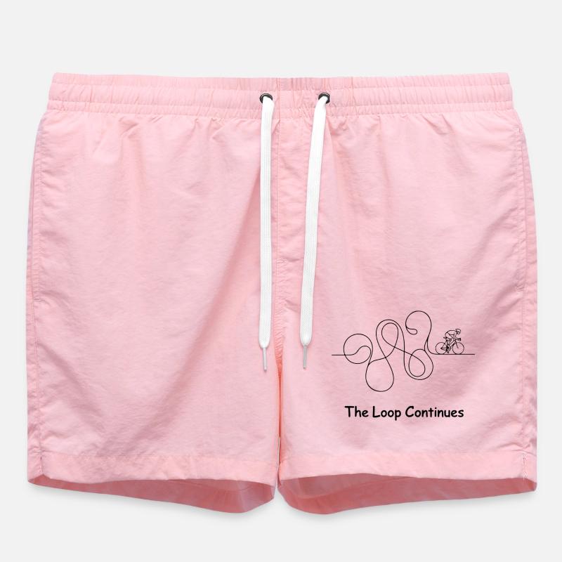 Monochrome Glyphs Abstract Pattern - Swim Trunks - pink