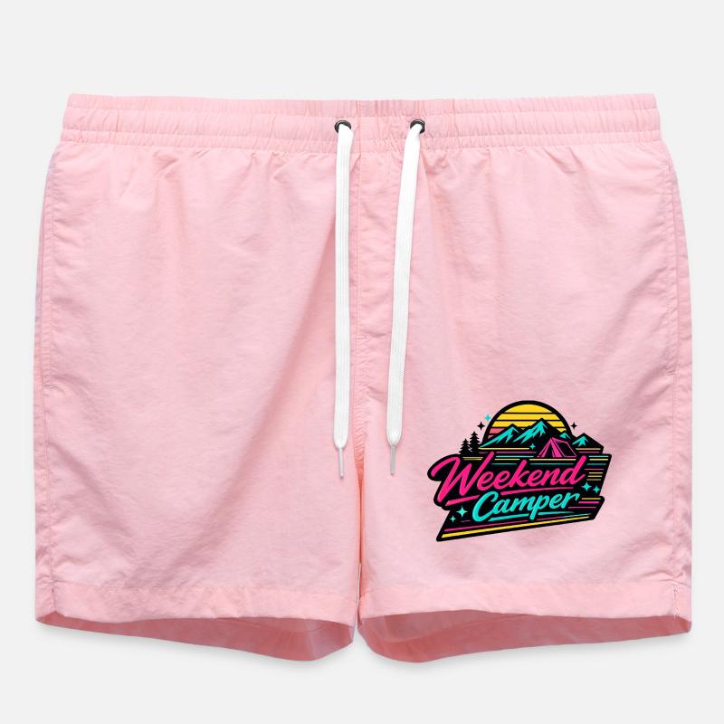 Weekend Camper Neon Retro - Badeshorts - Pink
