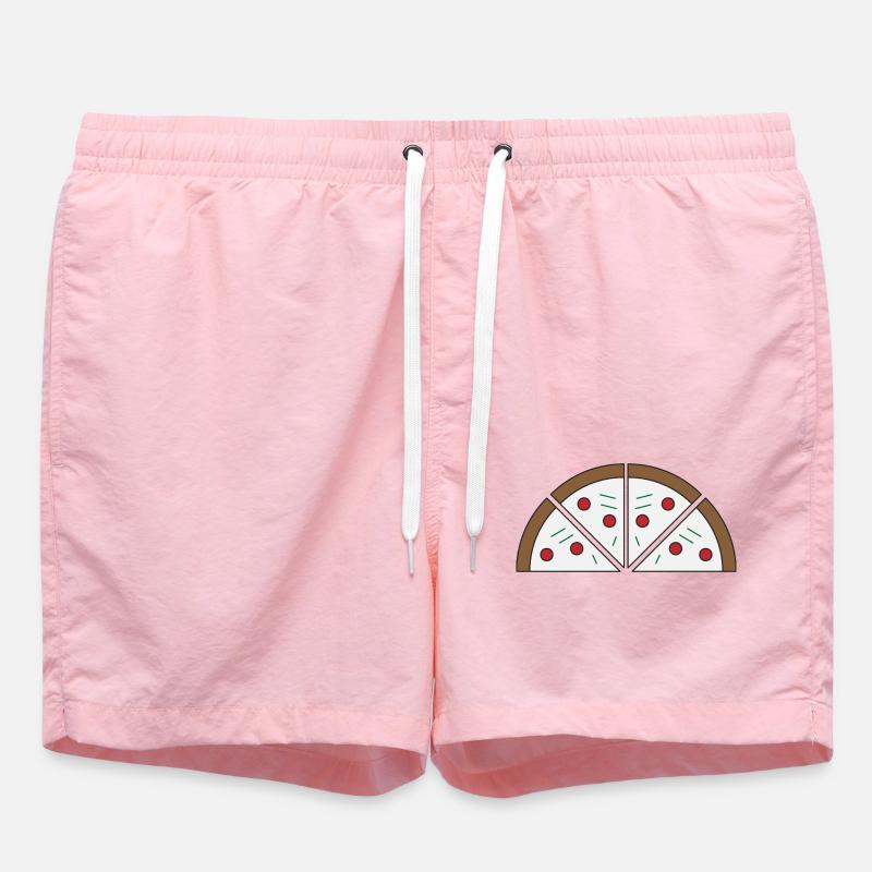 Bild von einer Pizza - Badeshorts - Pink
