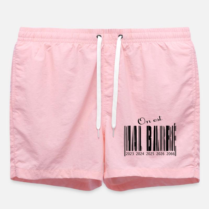 Poorly crossed out barcode - Swim Trunks - pink