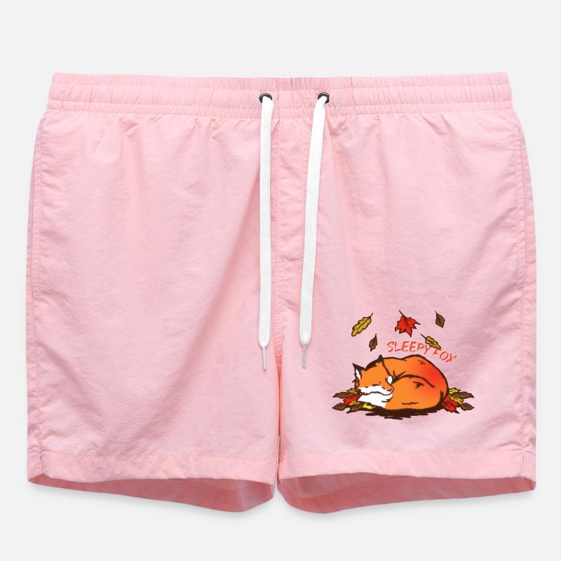 Sleeping Fox Autumn Dream Sleepy Fox - Swim Trunks - pink