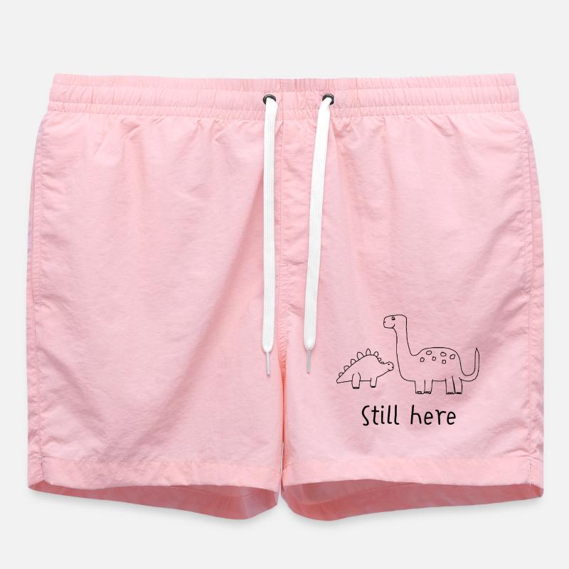 Funny Dino Drawing | Still here - Swim Trunks - pink
