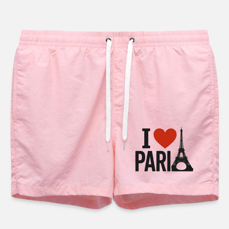 J'aime Paris Cœur et Tour Eiffel - Short de bain - rose