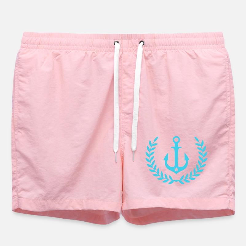 Ankerkrans Nautisk Emblem - Badeshorts - pink