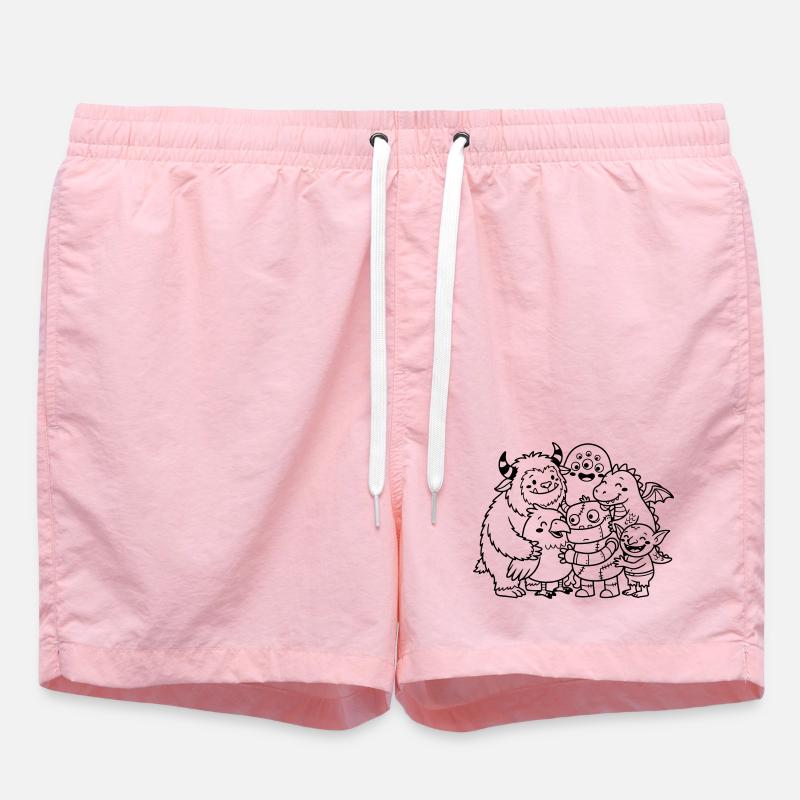 monsters cute - Swim Trunks - pink