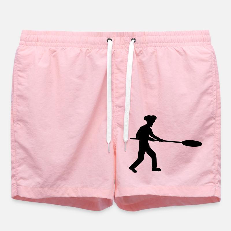 Pizzaschieber Pizzabäcker Silhouette - Badeshorts - Pink