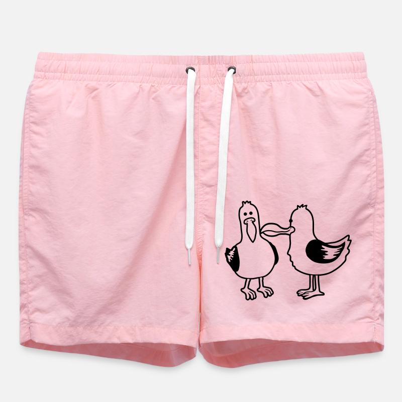 2 funny seagull friends - Swim Trunks - pink