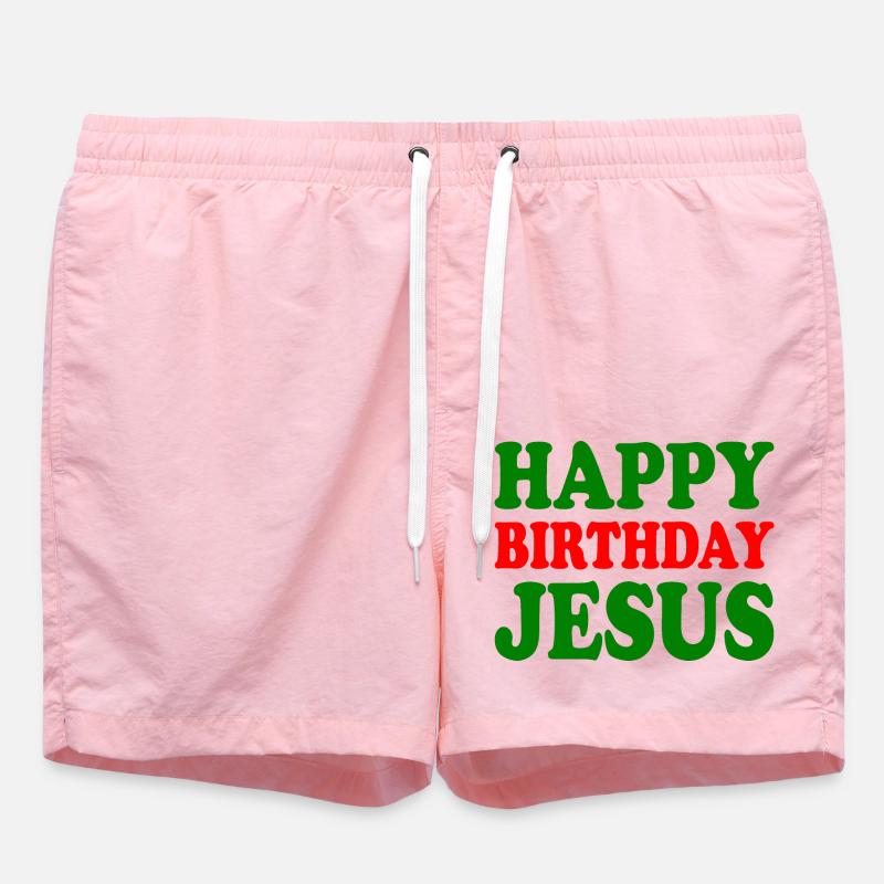 Happy birthday jesus - Swim Trunks - pink