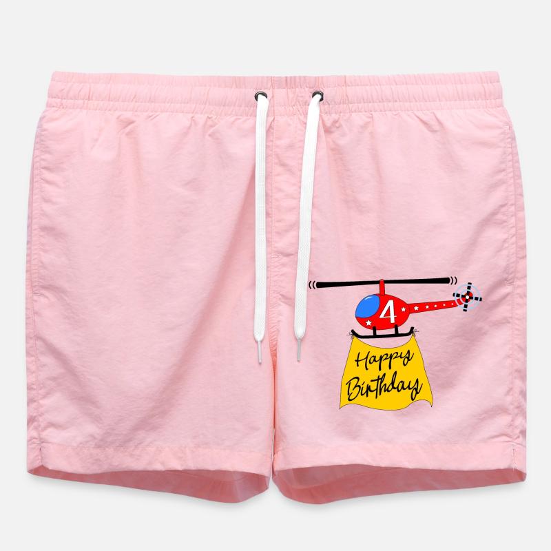 Hélicoptère Joyeux anniversaire 4 - Short de bain - rose