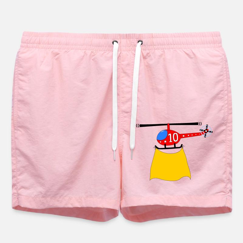 Hélicoptère Anniversaire 10 - Short de bain - rose