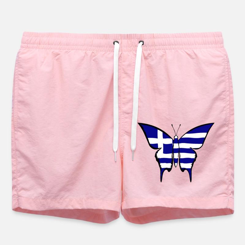Drapeau de la Grèce papillon - Short de bain - rose