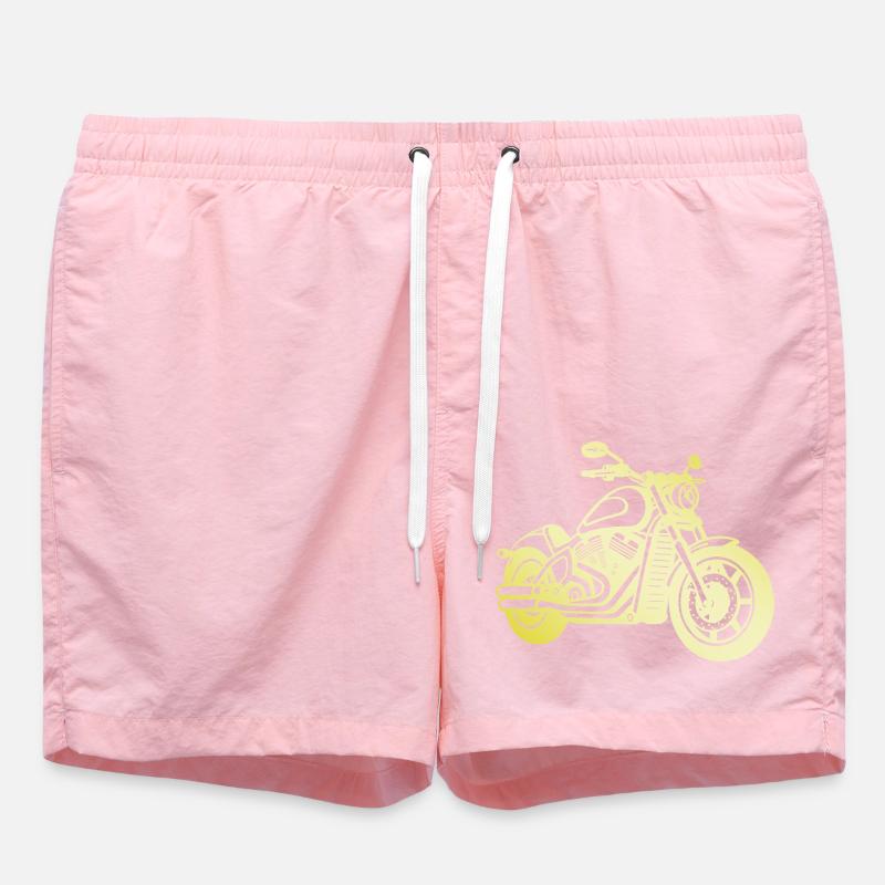 Motorcycle Biker Gold - Swim Trunks - pink