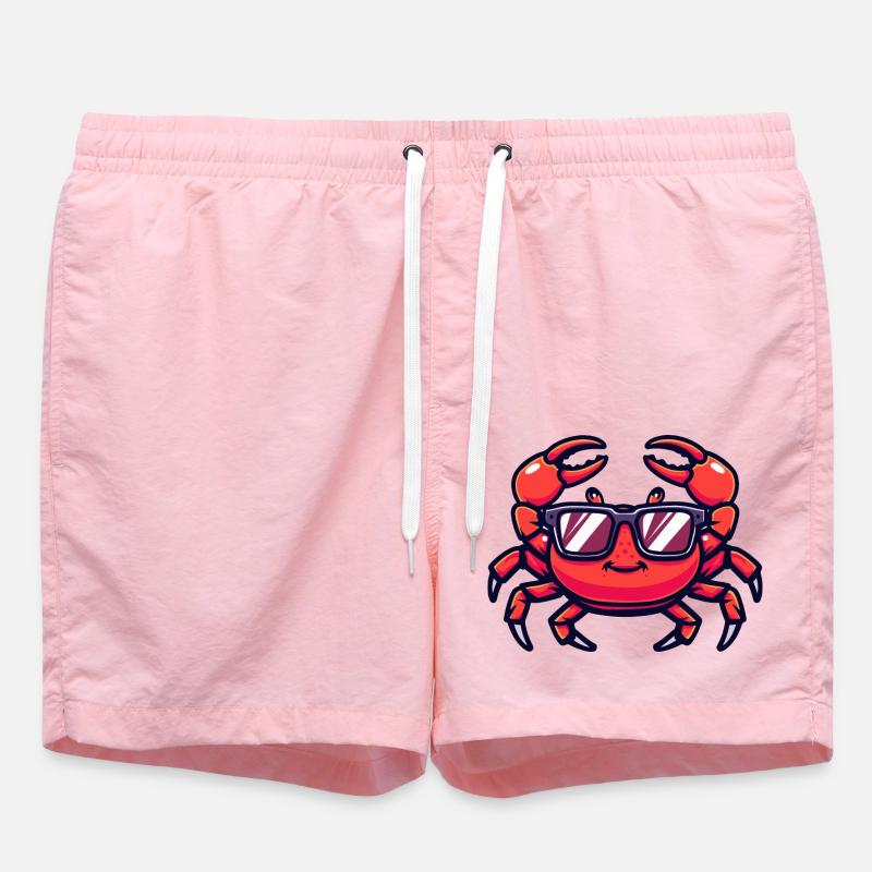 Crab Crab Comic Cool - Swim Trunks - pink