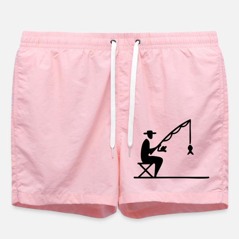 Pêcheur avec itinéraire et poisson - Short de bain - rose