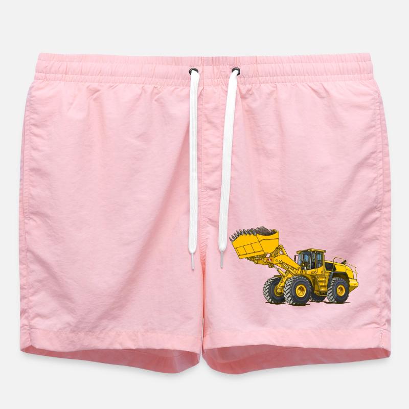 Chargeuse sur pneus, engin de chantier - Short de bain - rose