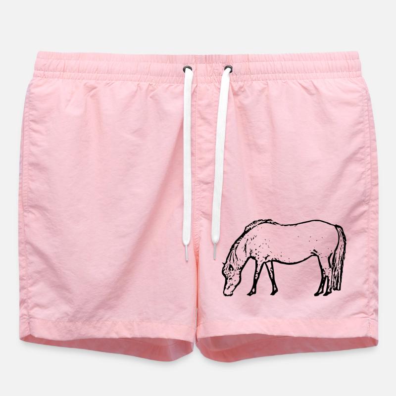 Cheval noir - Short de bain - rose