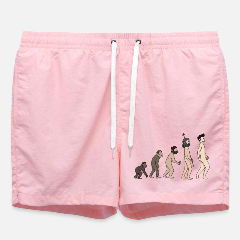 Menschheits Entwicklung - Evolution Illustration - Badeshorts - Pink