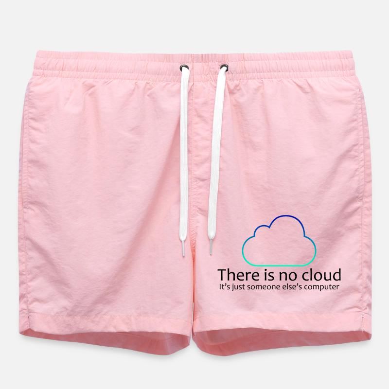 No Cloud Programming Funny Tee - Swim Trunks - pink