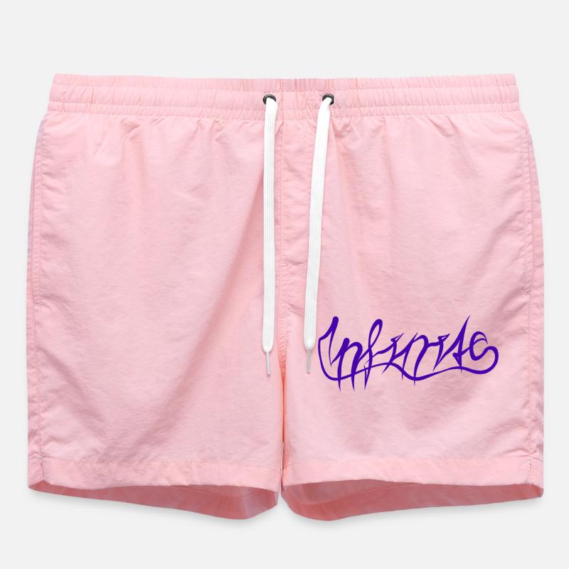 Purple Graffiti Lettering Pattern - Swim Trunks - pink