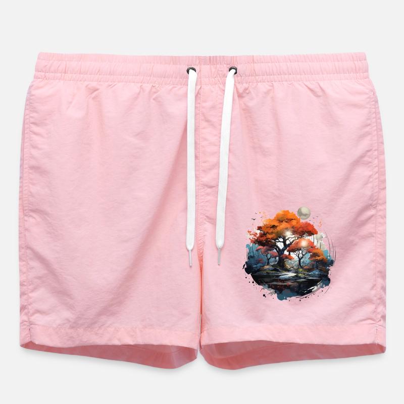 Forêt de lune d’automne - Short de bain - rose
