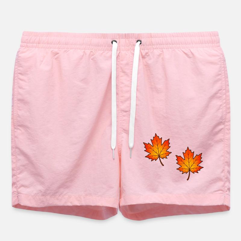 Illustration de feuilles d’érable d’automne - Short de bain - rose