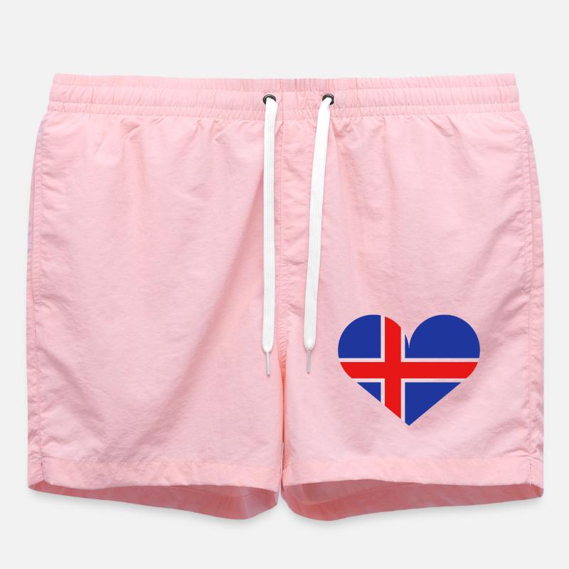 Icelandic heart-shaped flag - Swim Trunks - pink