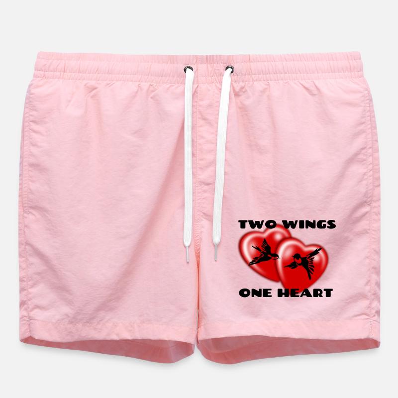 Two_Wings_One_Heart - Swim Trunks - pink