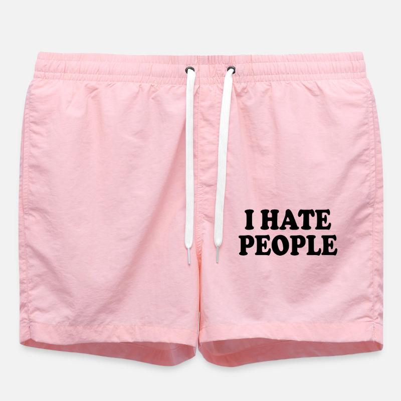 I hate people - Short de bain - rose