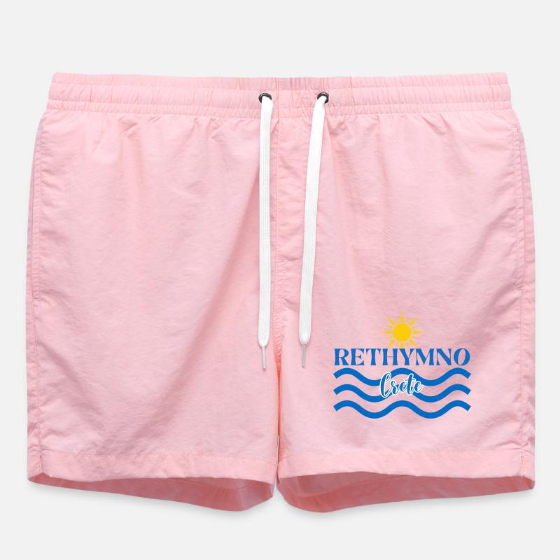 Rethymno Sunset Wave Design - Swim Trunks - pink
