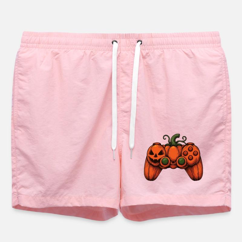 Halloween Controller Pumpkin Duo - Swim Trunks - pink