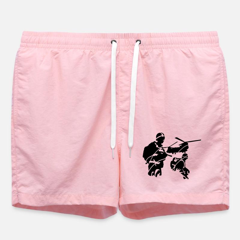 armée - Short de bain - rose