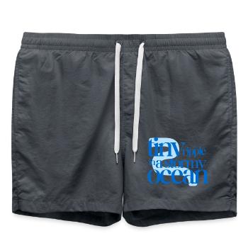Tiny ripple in a stormy ocean (blue background) - Badeshorts -  - Vorne