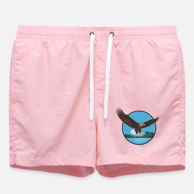 White-tailed eagle eagle - Swim Trunks - pink