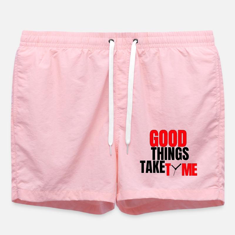 Good Things Take Time - Swim Trunks - pink