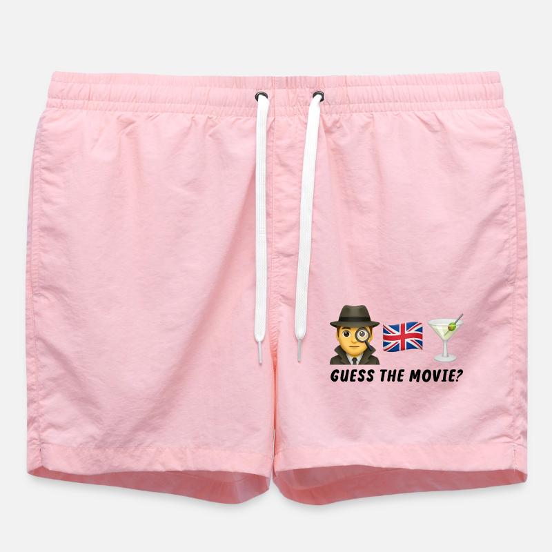 Détective et drapeau britannique avec cocktail - Short de bain - rose