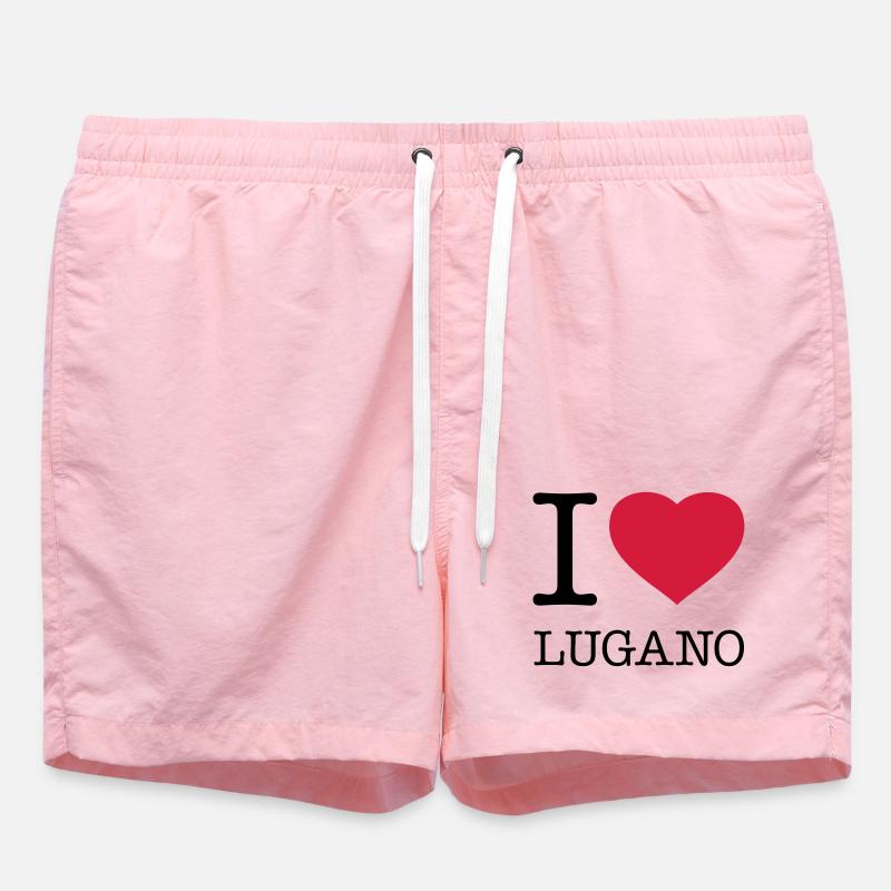 I LOVE LUGANO Suisse Schweiz - Short de bain - rose