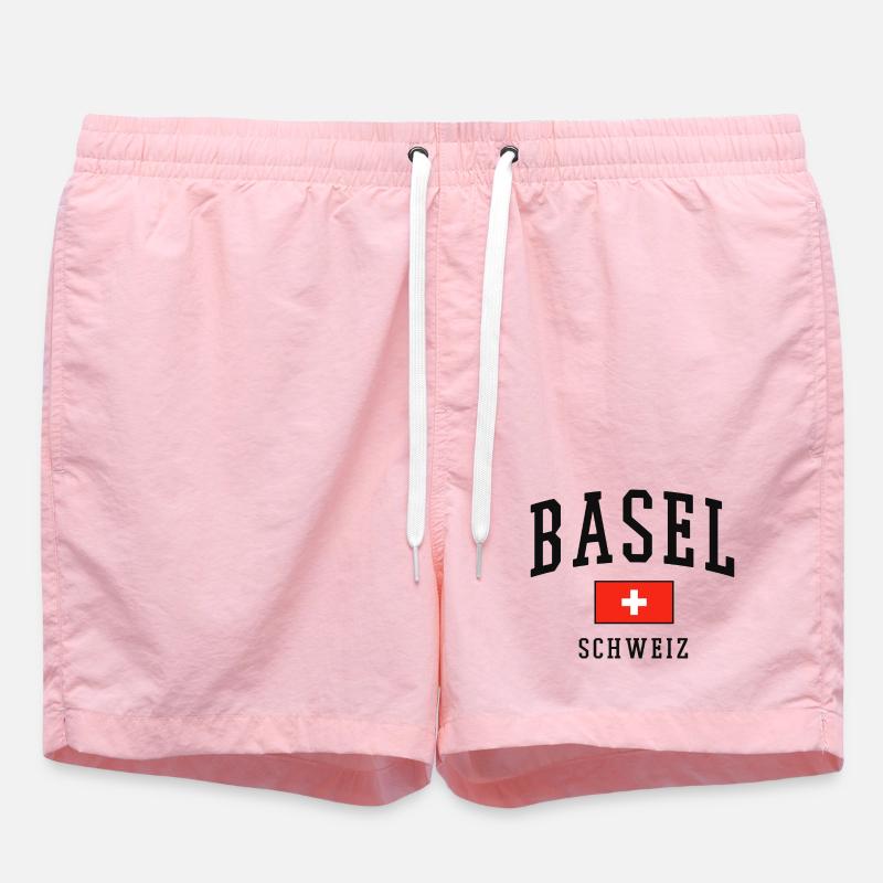 Bâle Drapeau suisse - Short de bain - rose