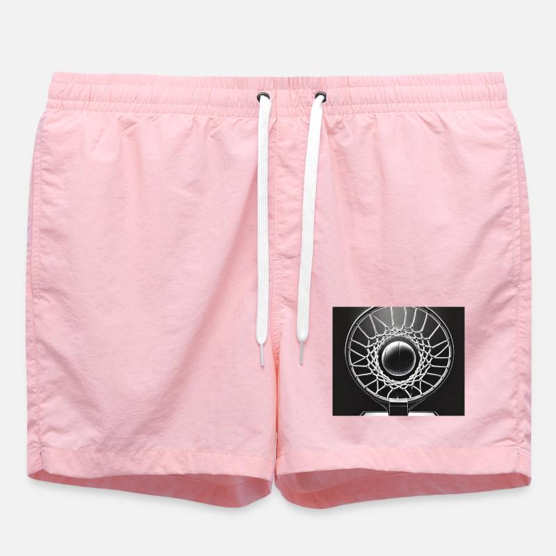 "Basketball Mouse Pad - Action and Precision" - Swim Trunks - pink
