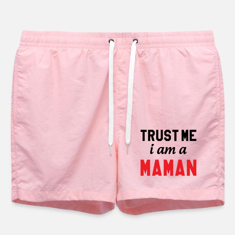 Trust me I am Maman - Short de bain - rose