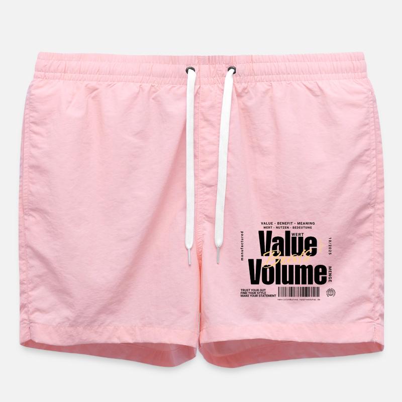 Value Beats Volume – Statement Design (Light) - Swim Trunks - pink