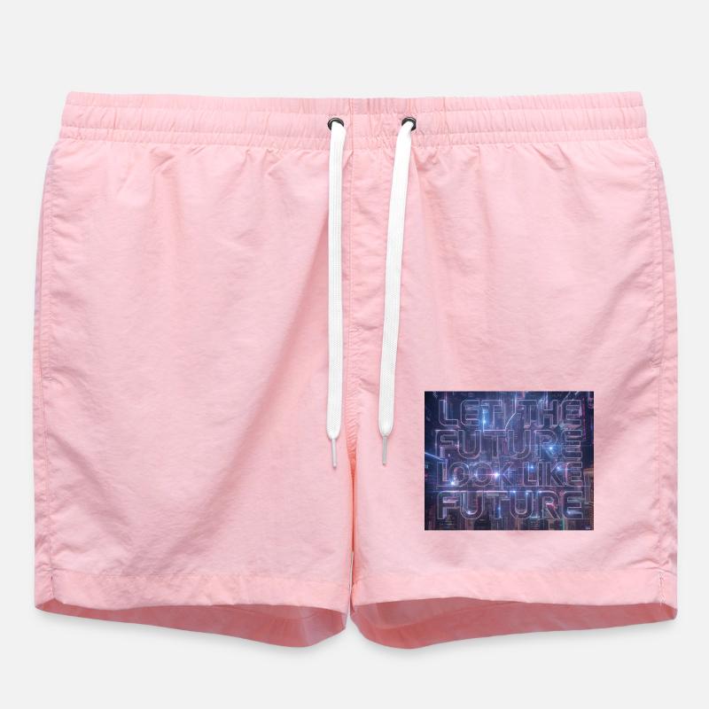Neon Future Typography - Swim Trunks - pink