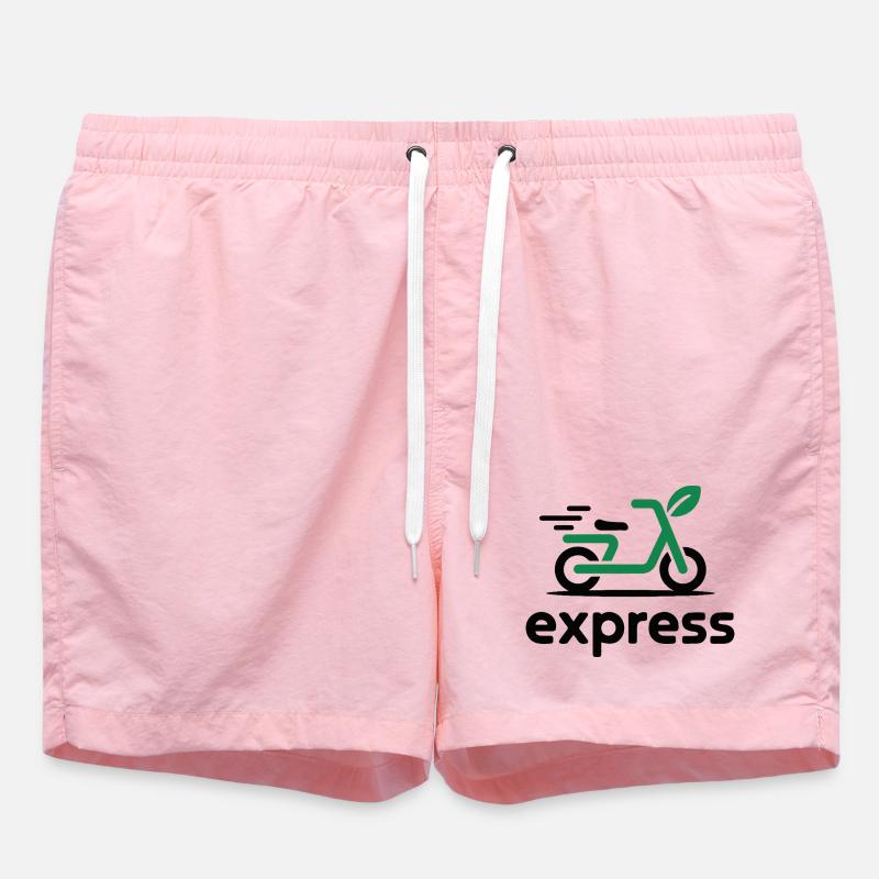 Eco Express Leaf Scooter Logo - Swim Trunks - pink