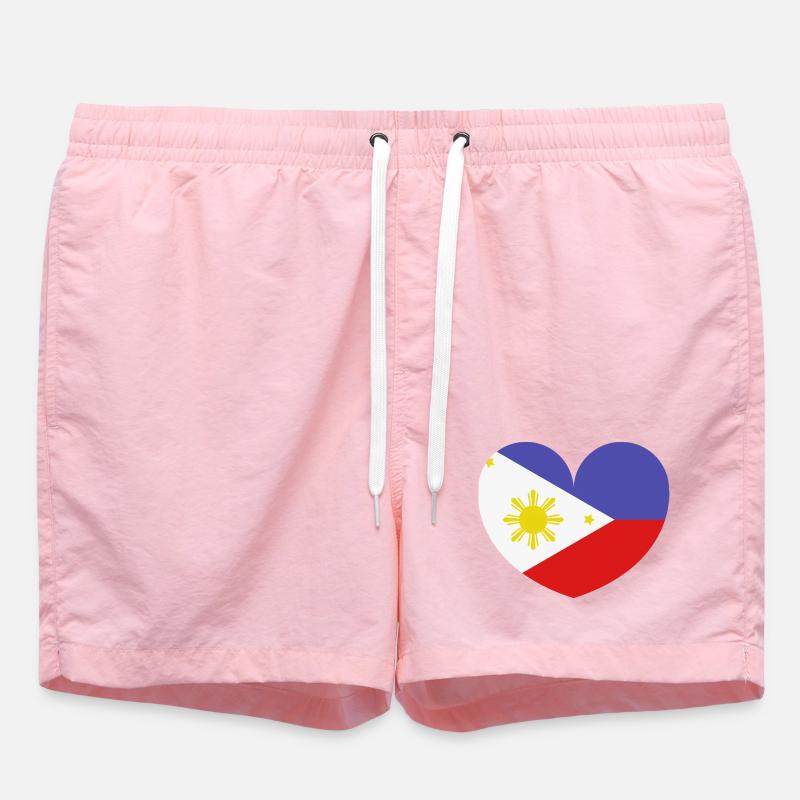 Drapeau du cœur des Philippines - Short de bain - rose