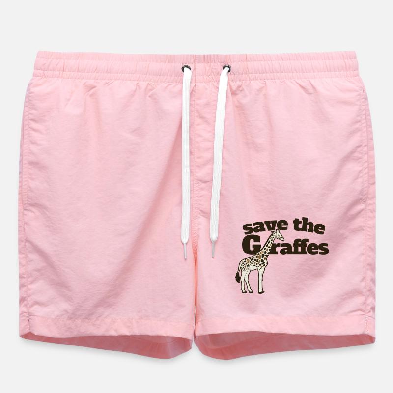 Save the Giraffes Giraffe Art Tee - Badeshorts - Pink