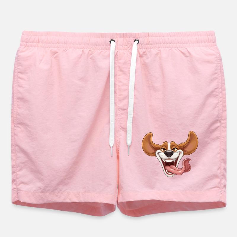 Chien rieur avec langue - Short de bain - rose