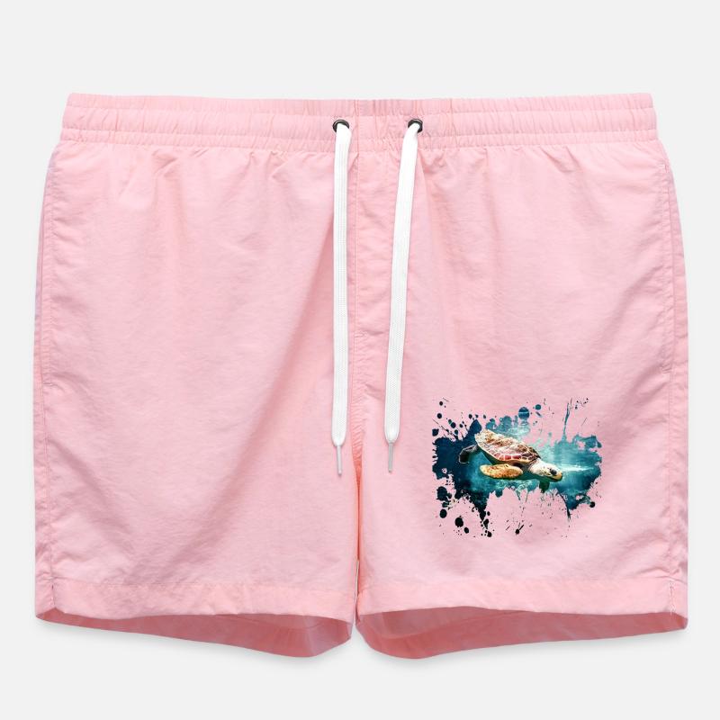 Turtle splash - Swim Trunks - pink