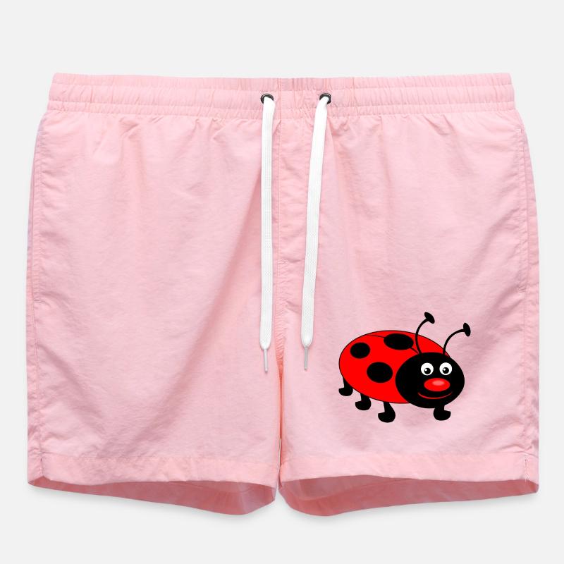 ladybug - Swim Trunks - pink
