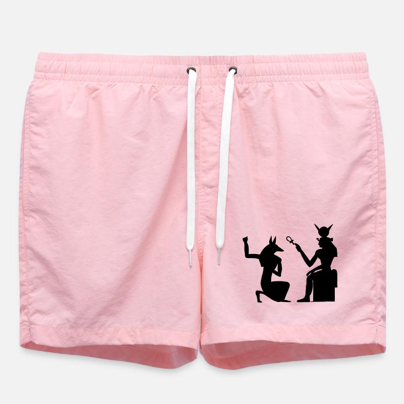 Pyramid Egyptian hieroglyphics pharaoh - Swim Trunks - pink